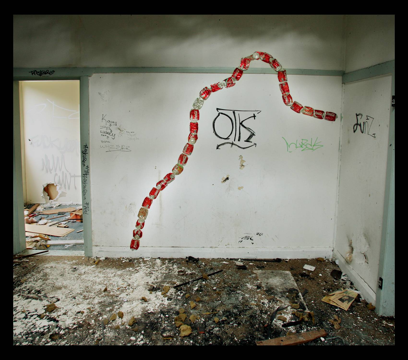 margo lewers penrith regional gallery Installtion in surrounding areas of the gallery syringers,